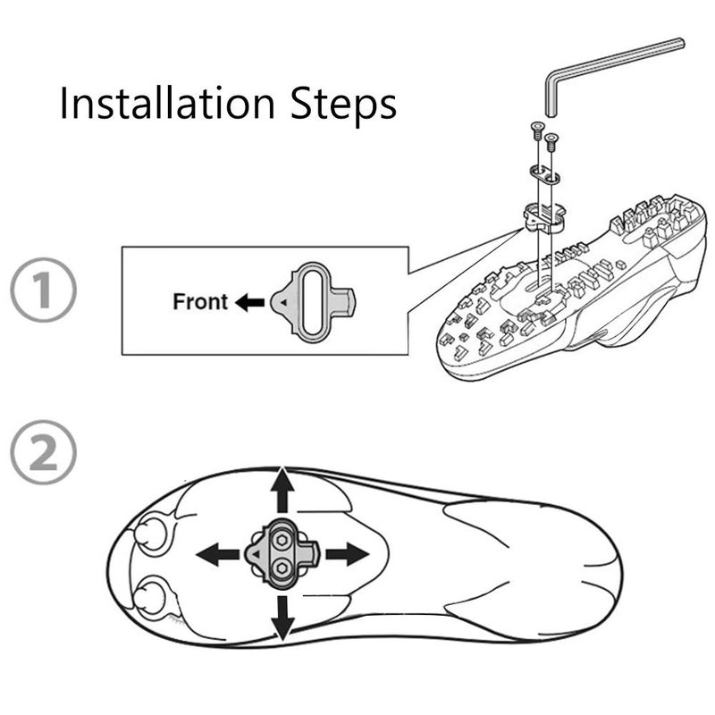 Keenso أقراص تثبيت الدراجة، أقراص قفل من الفولاذ المقاوم للصدأ لدواسات SPD، قابلة للتعديل، متوافقة مع دراجة الجبال، ملائمة بشكل آمن، تشمل المكسرات، 2 زوج - Image 2
